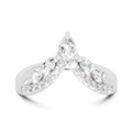 0.48 Carat Pear, Marquise & Round Shape Diamond Chevron Ring | 14K White Gold
