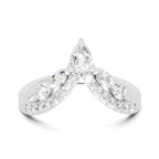 0.48 Carat Pear, Marquise & Round Shape Diamond Chevron Ring | 14K White Gold