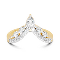 0.48 Carat Pear, Marquise & Round Shape Diamond Chevron Ring | 14K Yellow Gold