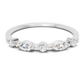 0.24 Carat Round & Marquise Shape Diamond Five-Stone Ring | 14K White Gold