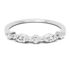 0.24 Carat Round & Marquise Shape Diamond Five-Stone Ring | 14K White Gold