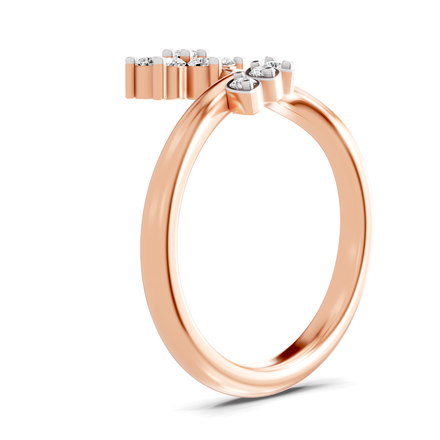 Sparkles Lab Grown Diamond 0.18 Floral Cluster Head Ring| 14K Rose Gold