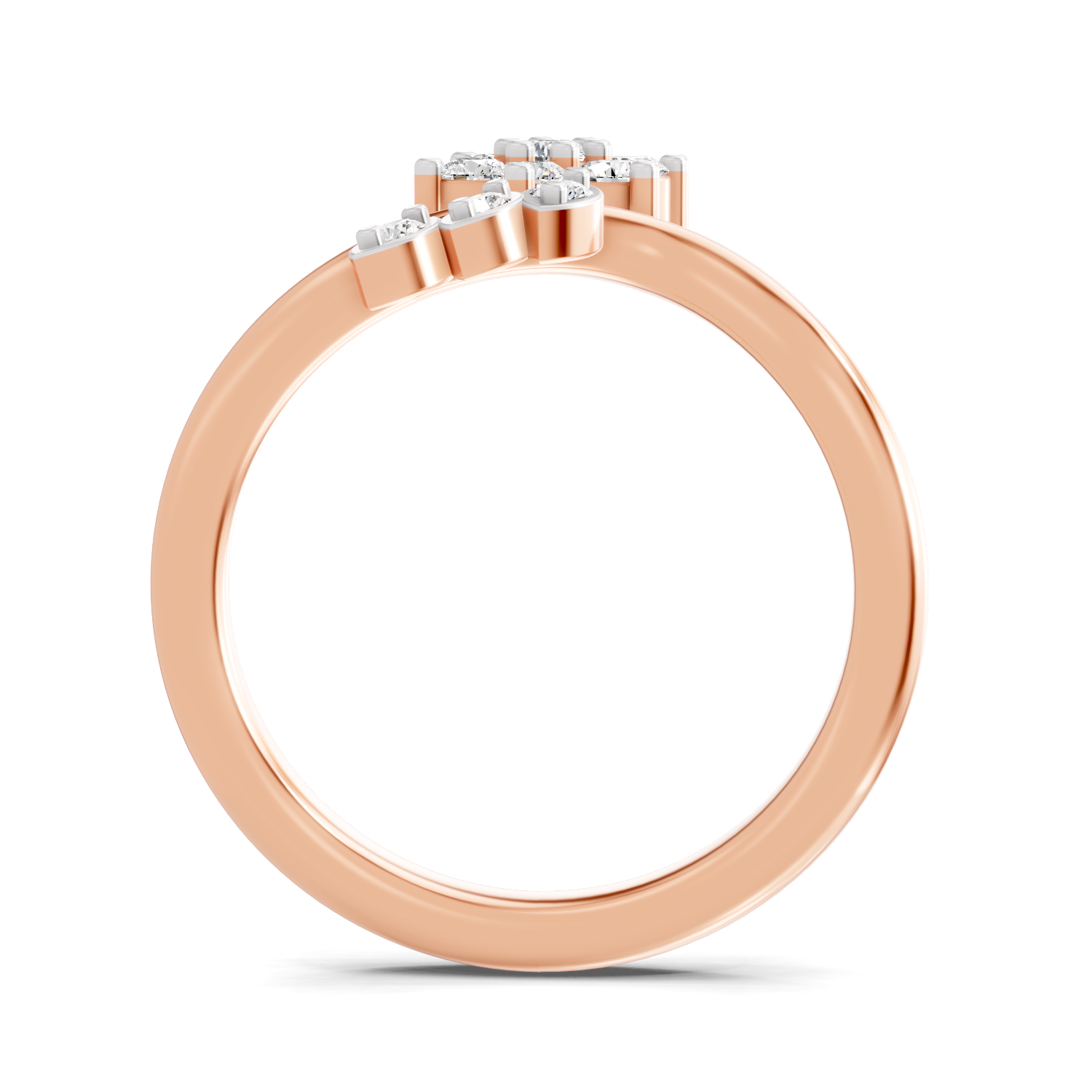 Sparkles Lab Grown Diamond 0.18 Floral Cluster Head Ring| 14K Rose Gold