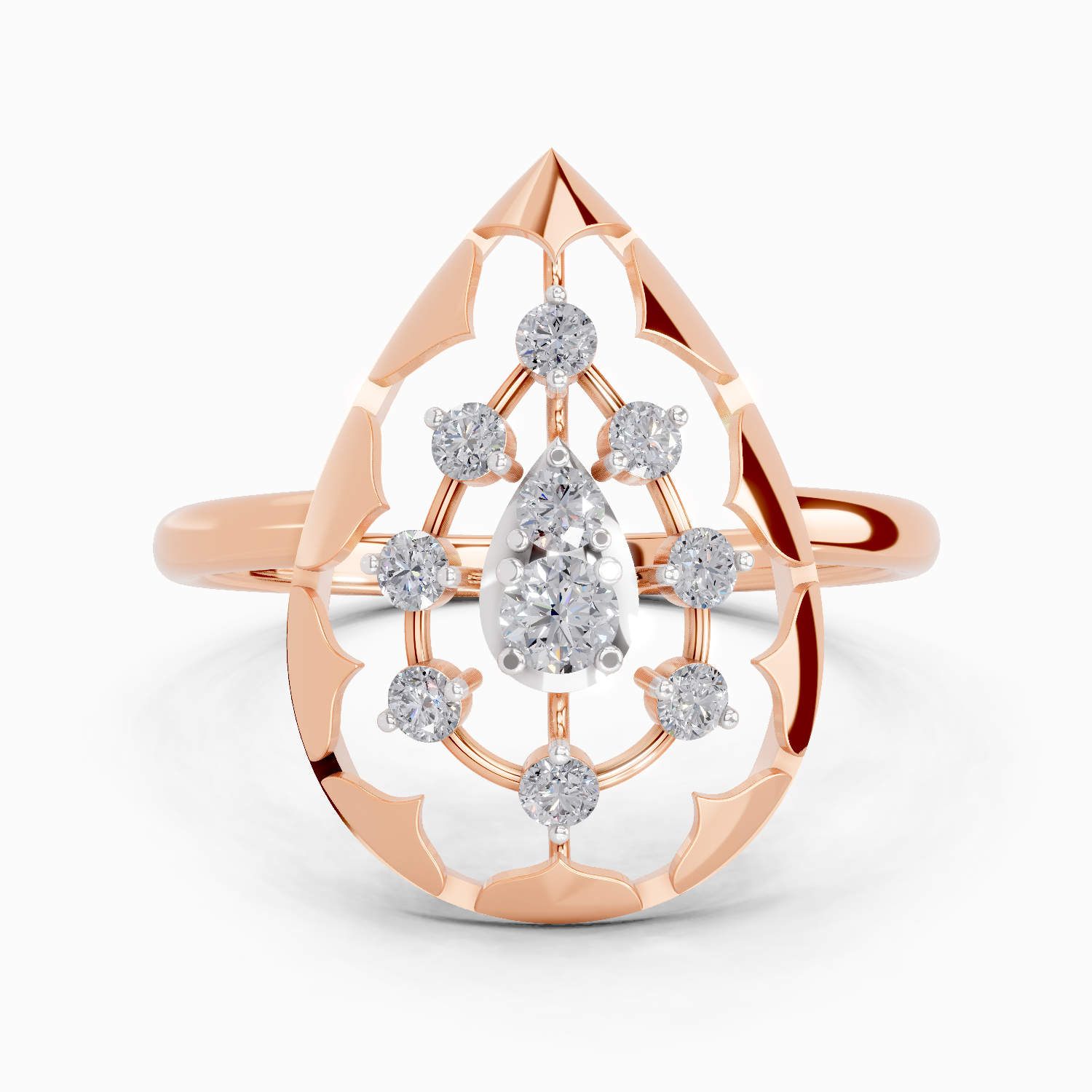 Sparkles Lab Grown Diamond 0.23 Floral Bypass Ring| 14K Rose Gold