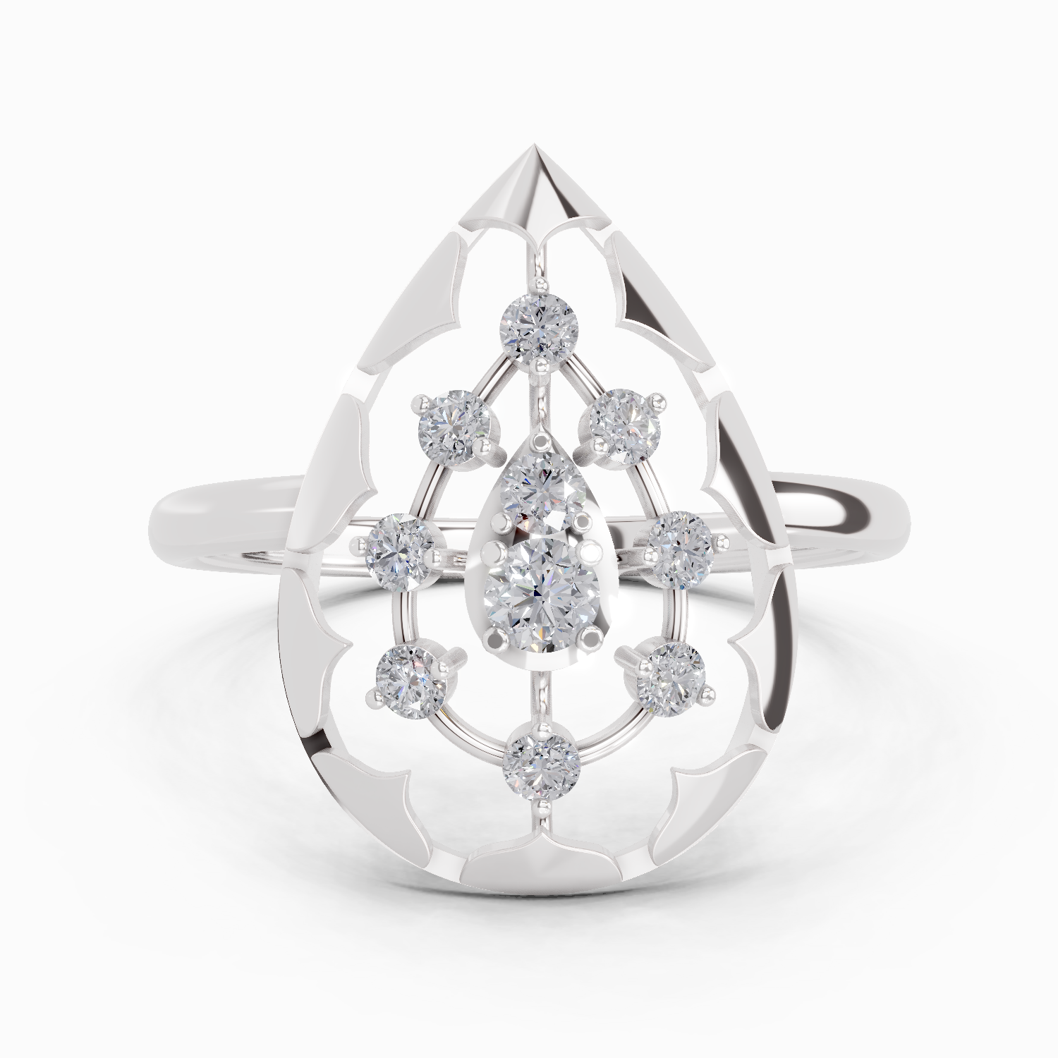 Sparkles Lab Grown Diamond 0.23 Floral Bypass Ring| 14K White Gold