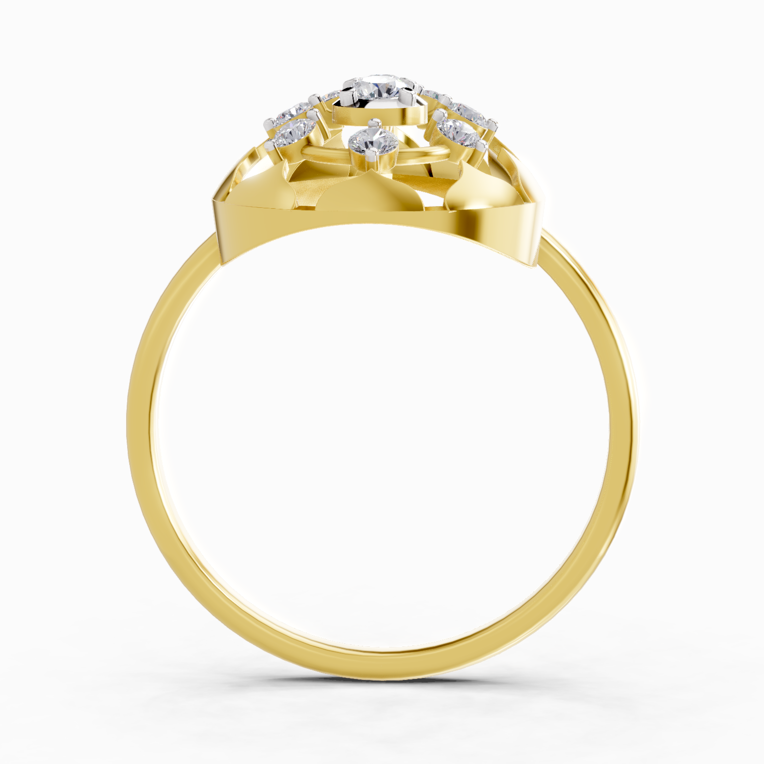 Sparkles Lab Grown Diamond 0.23 Floral Bypass Ring| 14K Yellow Gold