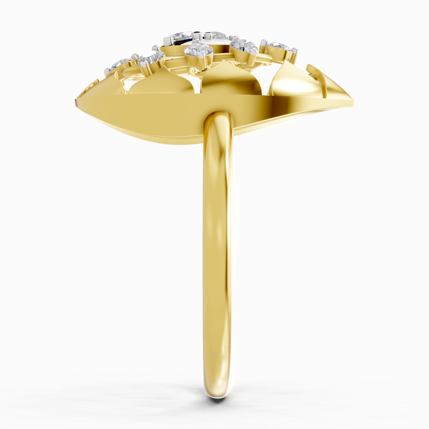 Sparkles Lab Grown Diamond 0.23 Floral Bypass Ring| 14K Yellow Gold