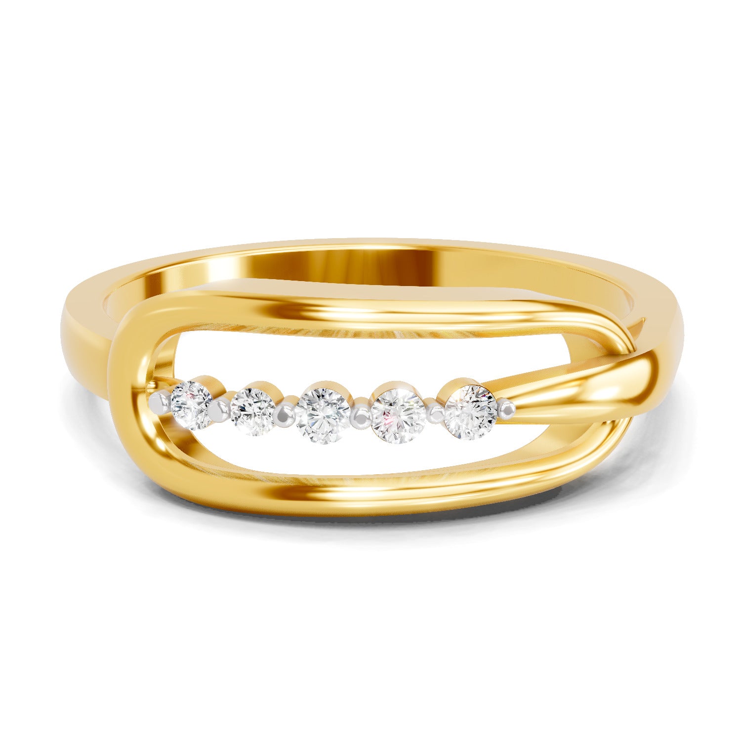 0.08 Ct | 925 Sterling Silver Yellow Gold Plated Ring