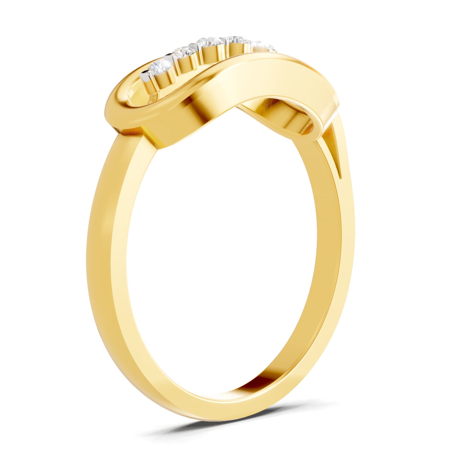 0.08 Ct | 925 Sterling Silver Yellow Gold Plated Ring