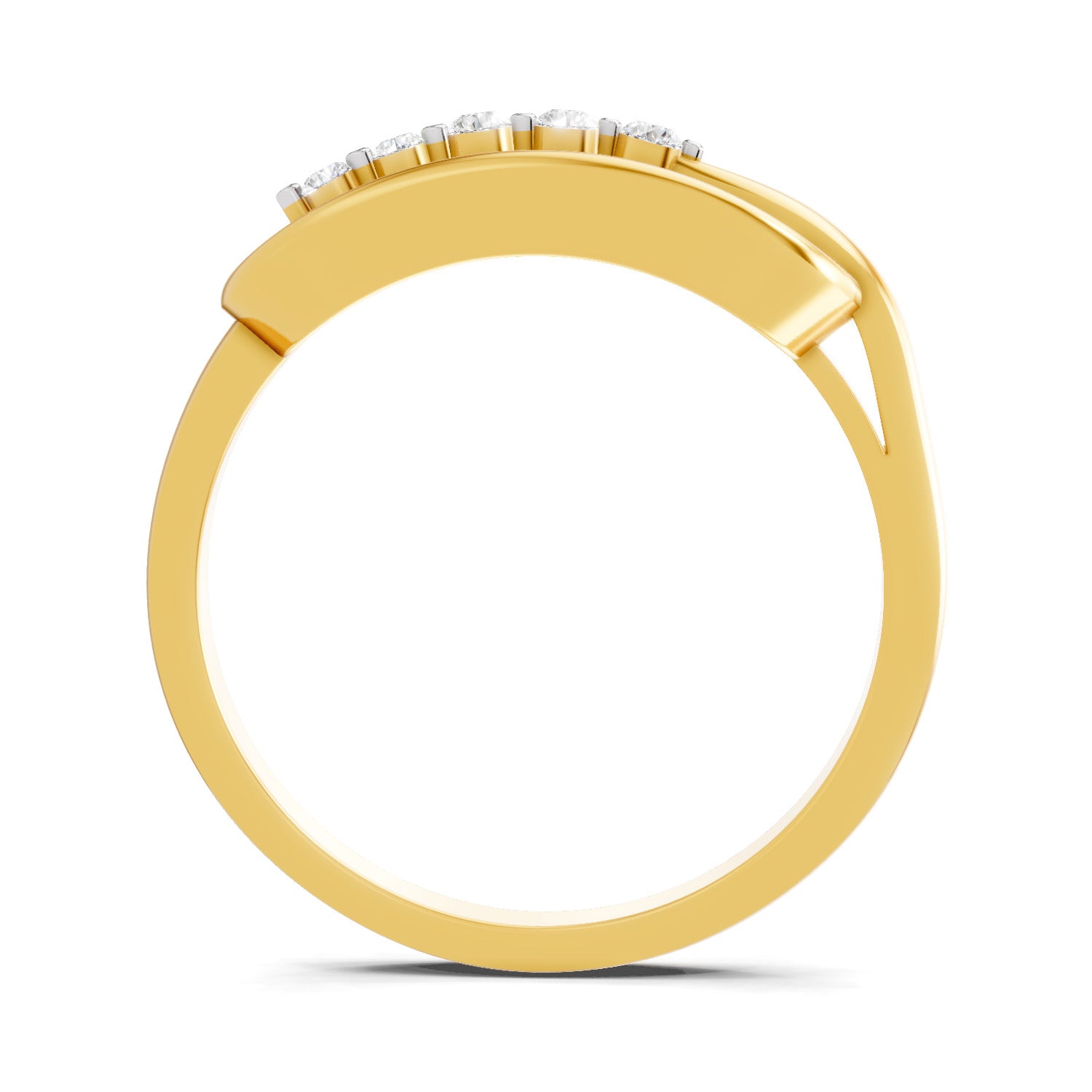 0.08 Ct | 925 Sterling Silver Yellow Gold Plated Ring