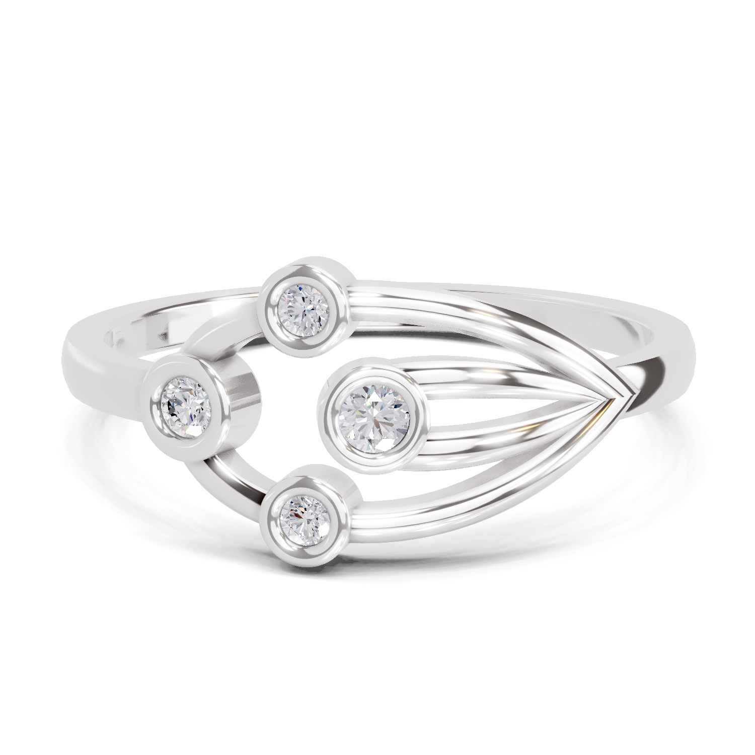 Sparkles Lab Grown Diamond 0.12 Gilded Willow Ring| 14K White Gold