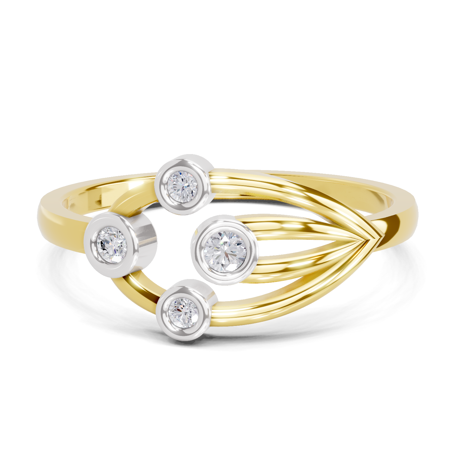 Sparkles Lab Grown Diamond 0.12 Gilded Willow Ring| 14K Yellow Gold
