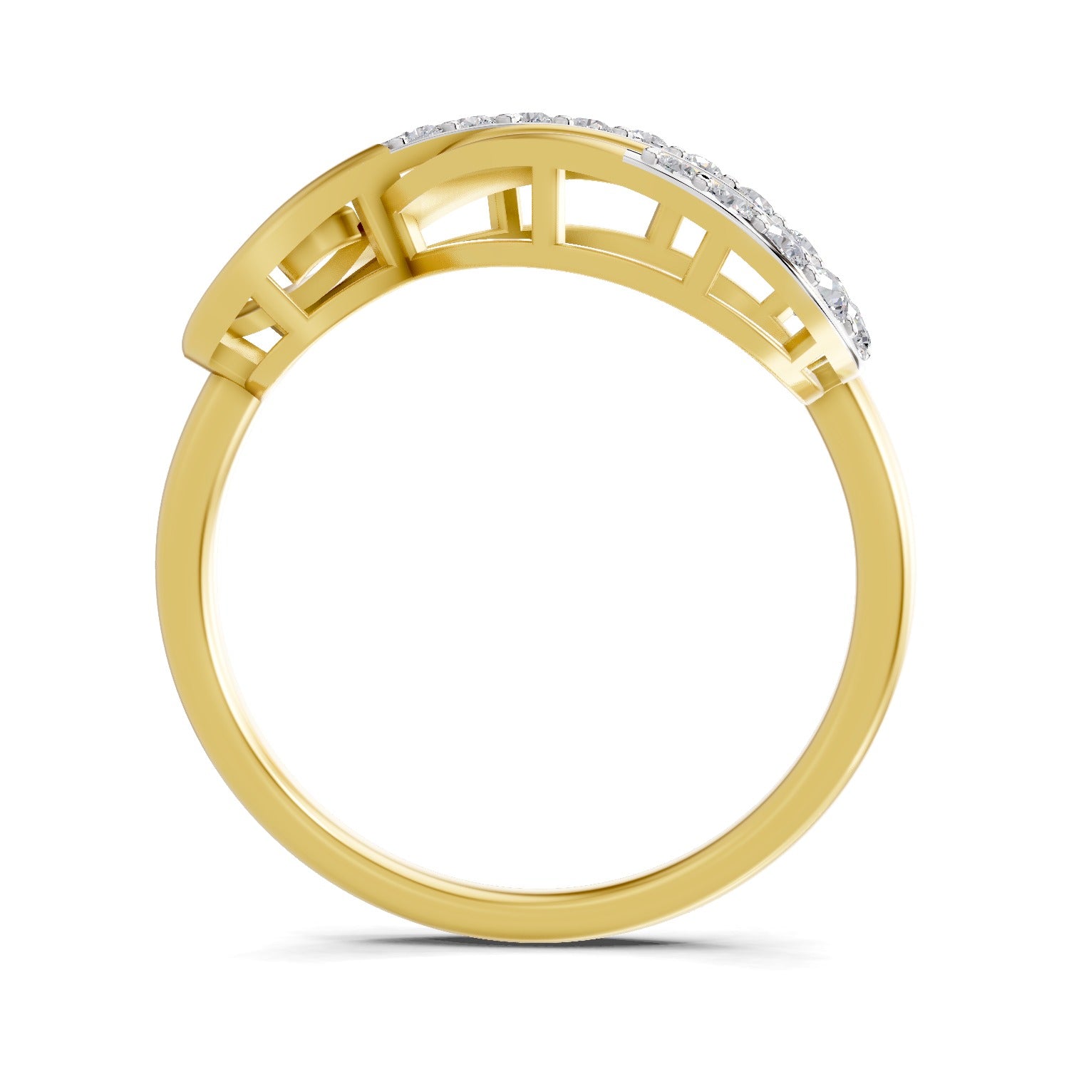 0.24 Ct | 925 Sterling Silver Yellow Gold Plated Infinity Ring
