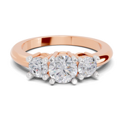 Lab Grown Diamond 0.95 Carat Trinity Gleam Promise Engagement Ring | 14K Rose Gold