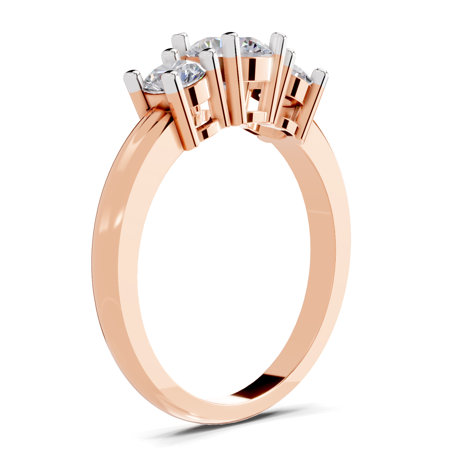 Lab Grown Diamond 0.95 Carat Trinity Gleam Promise Engagement Ring | 14K Rose Gold