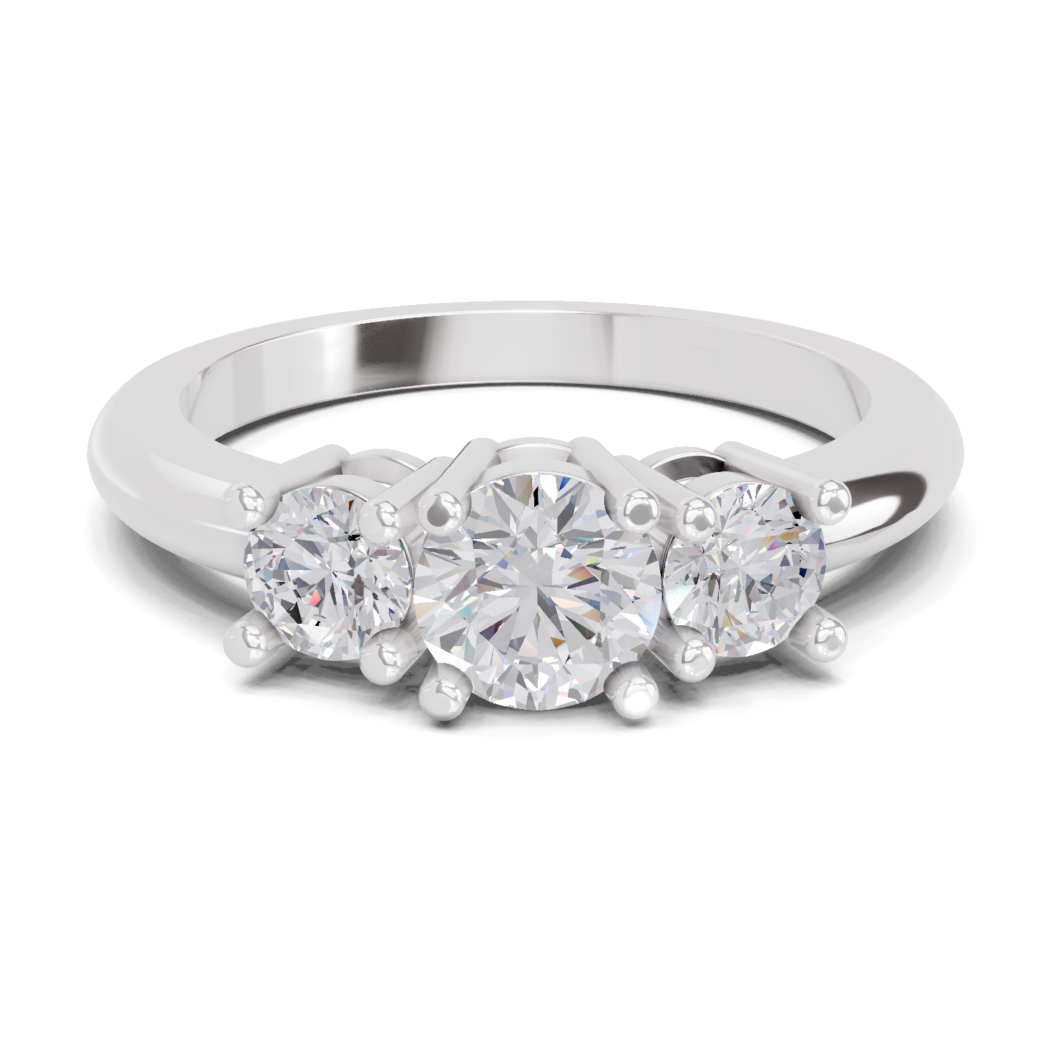 0.95 Carat 3 Stone Diamond Ring in 14K Gold