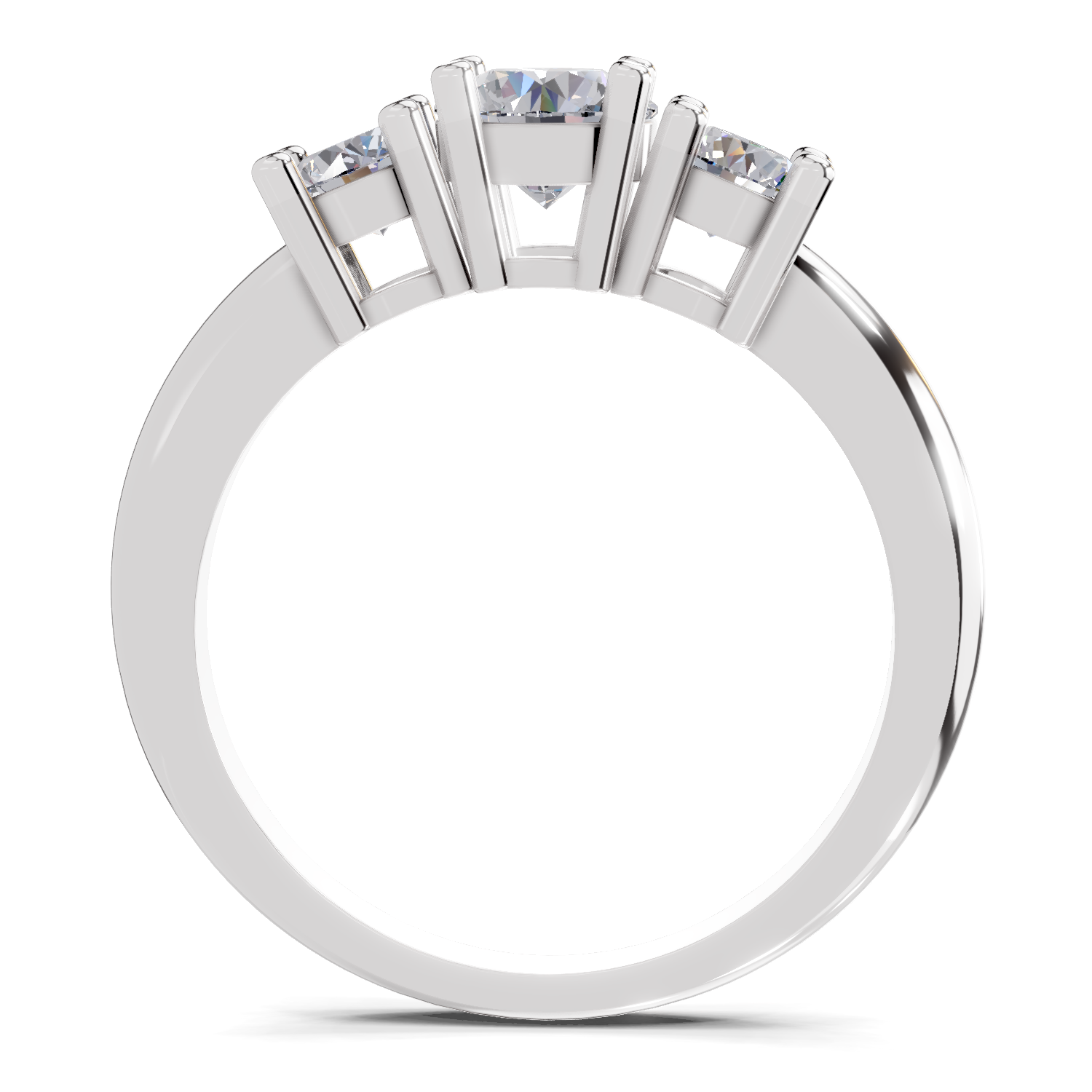 Lab Grown Diamond 0.95 Carat Trinity Gleam Promise Engagement Ring | 14K White Gold