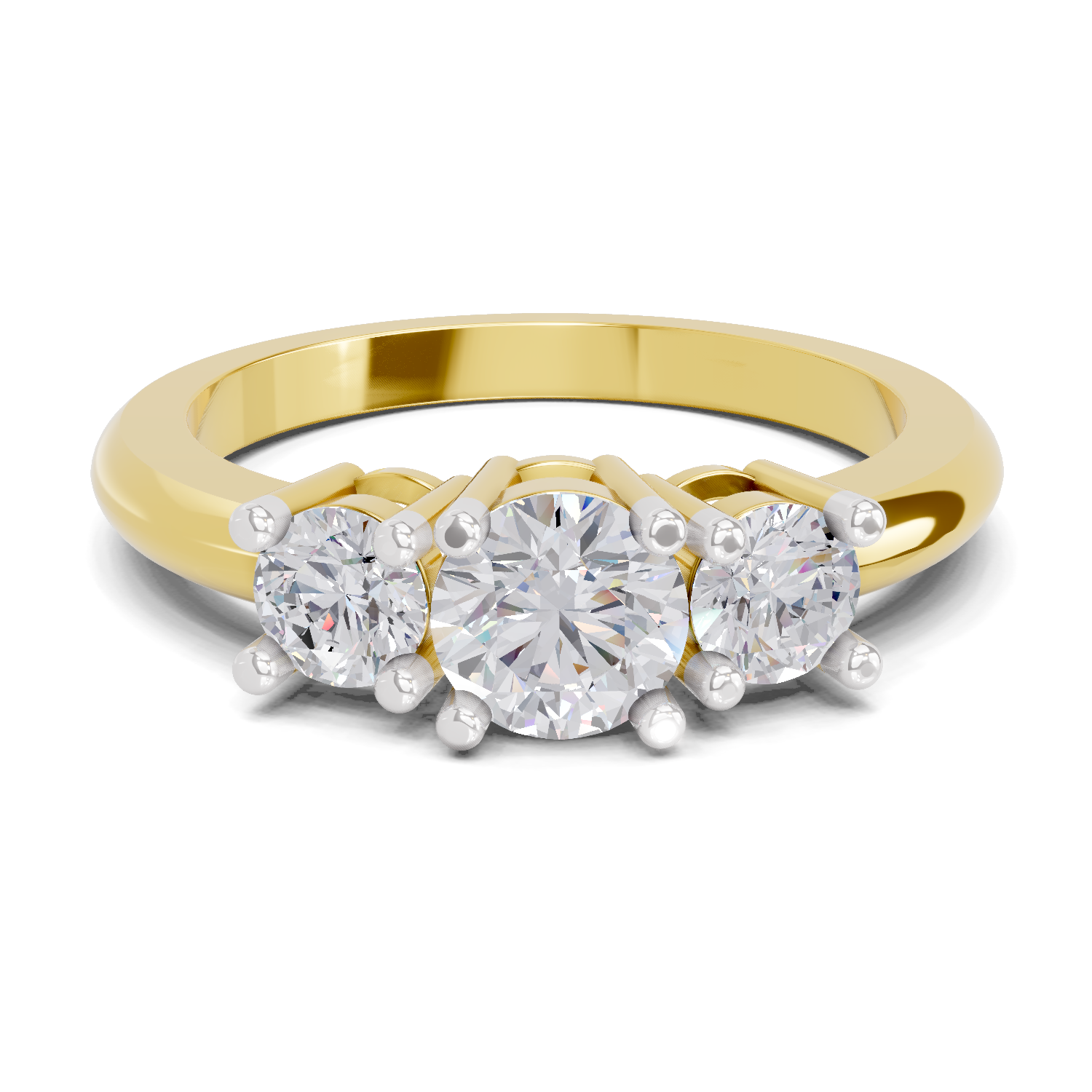 0.95 Carat 3 Stone Diamond Ring in 14K Gold
