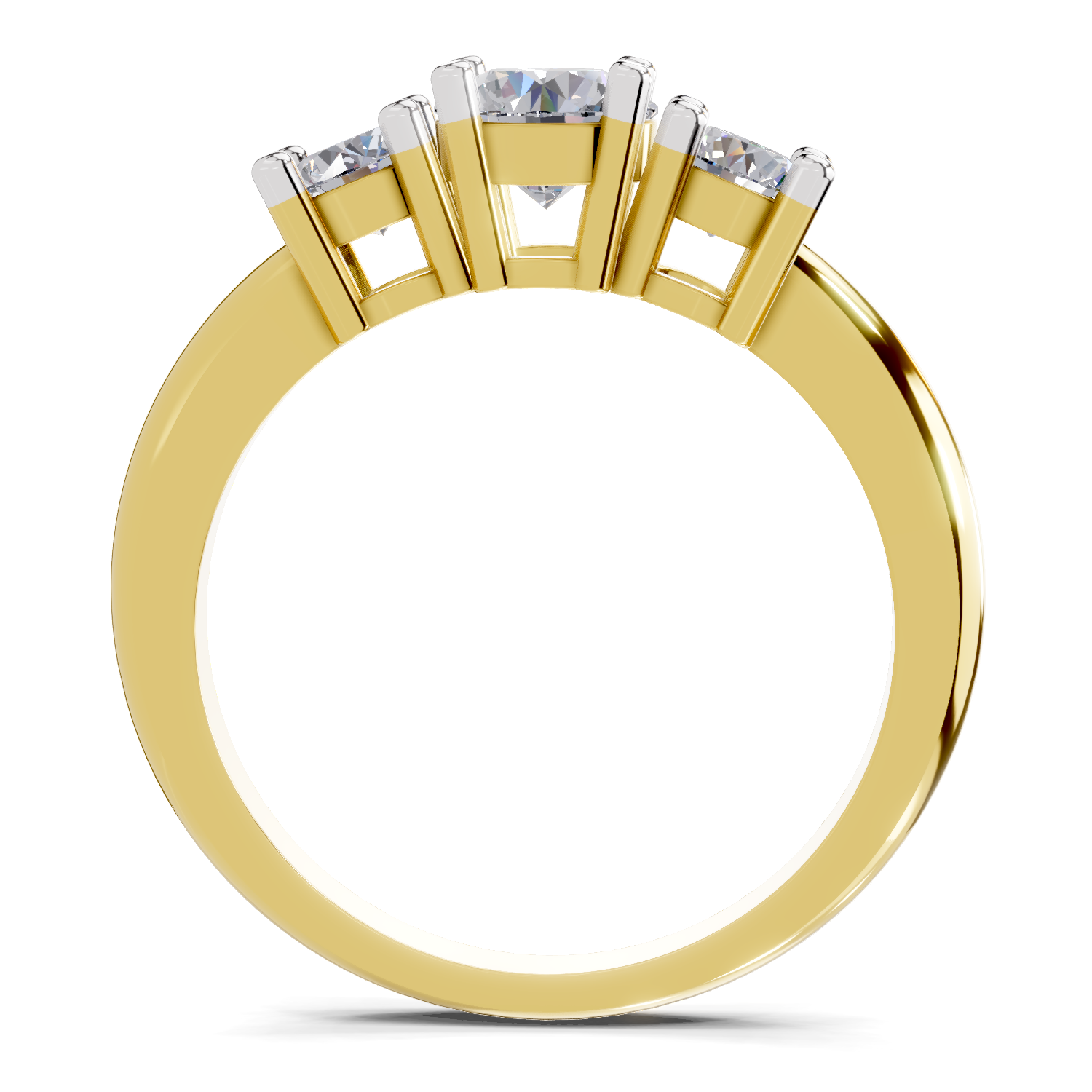 Lab Grown Diamond 0.95 Carat Trinity Gleam Promise Engagement Ring | 14K Yellow Gold