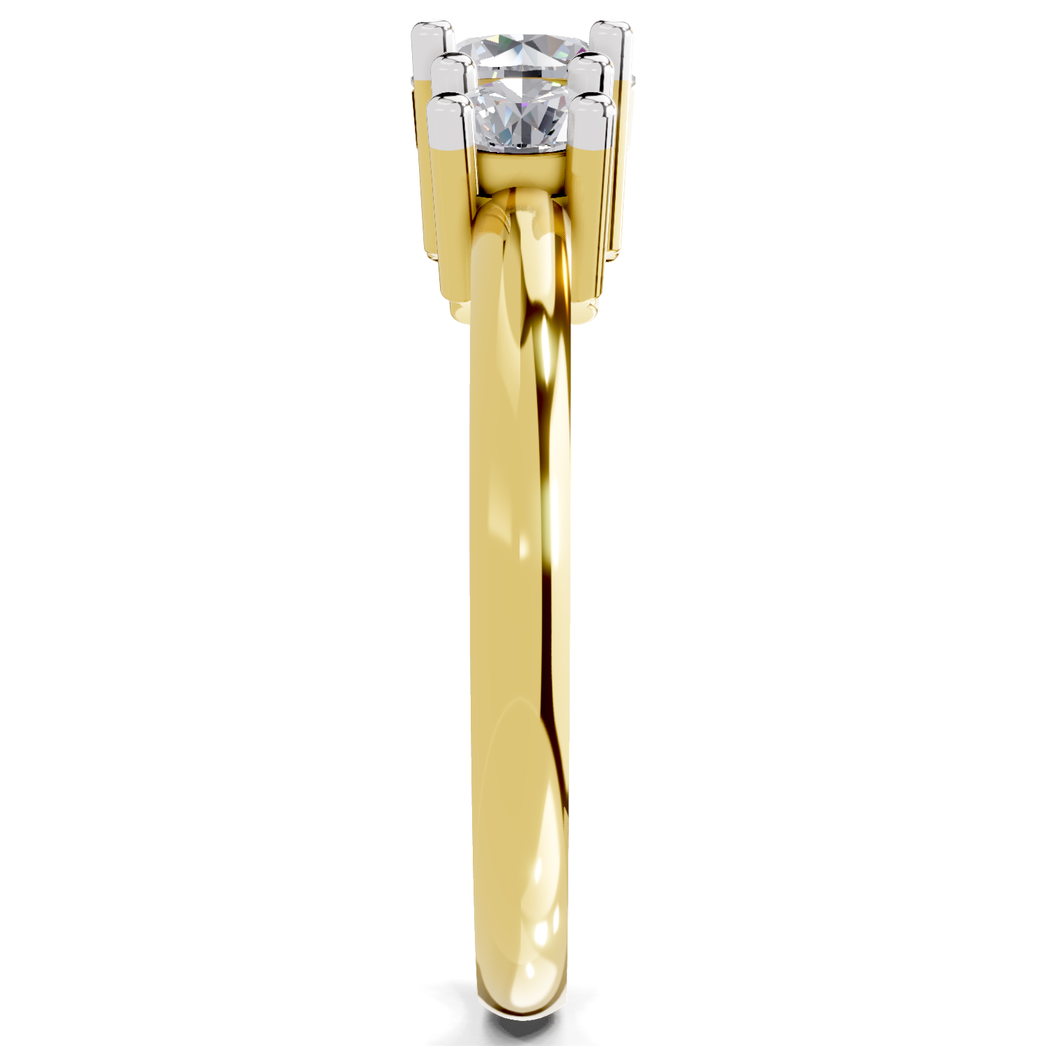 Lab Grown Diamond 0.95 Carat Trinity Gleam Promise Engagement Ring | 14K Yellow Gold