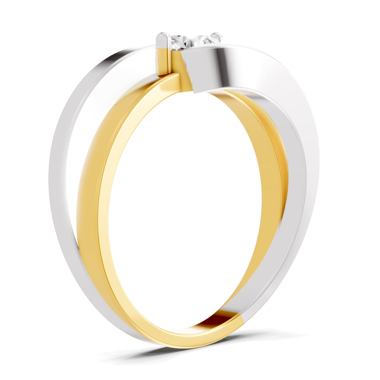 0.5 Carat  | 925 Sterling Silver Gold Plated Solitaire Ring