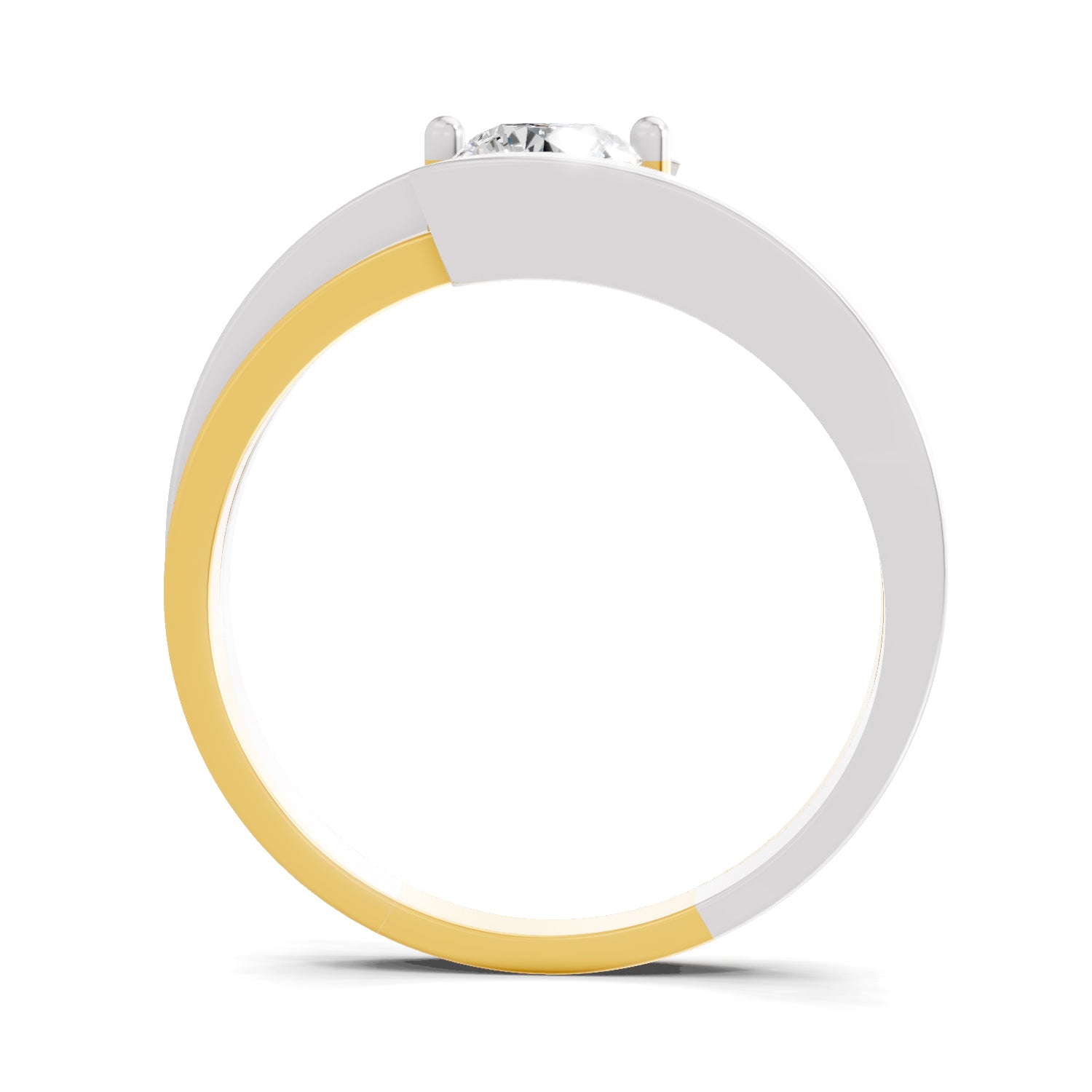 0.5 Carat  | 925 Sterling Silver Gold Plated Solitaire Ring