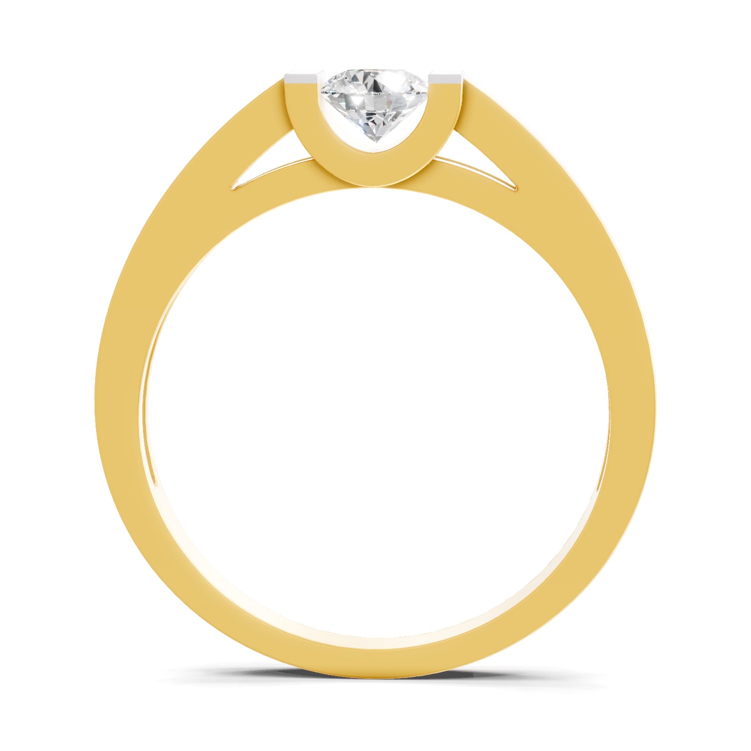 0.35 Carat  | 925 Sterling Silver Gold Plated Solitaire Ring