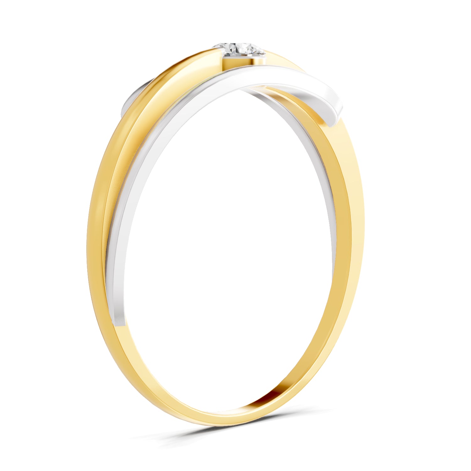 0.2 Carat  | 925 Sterling Silver Gold Plated Solitaire Ring