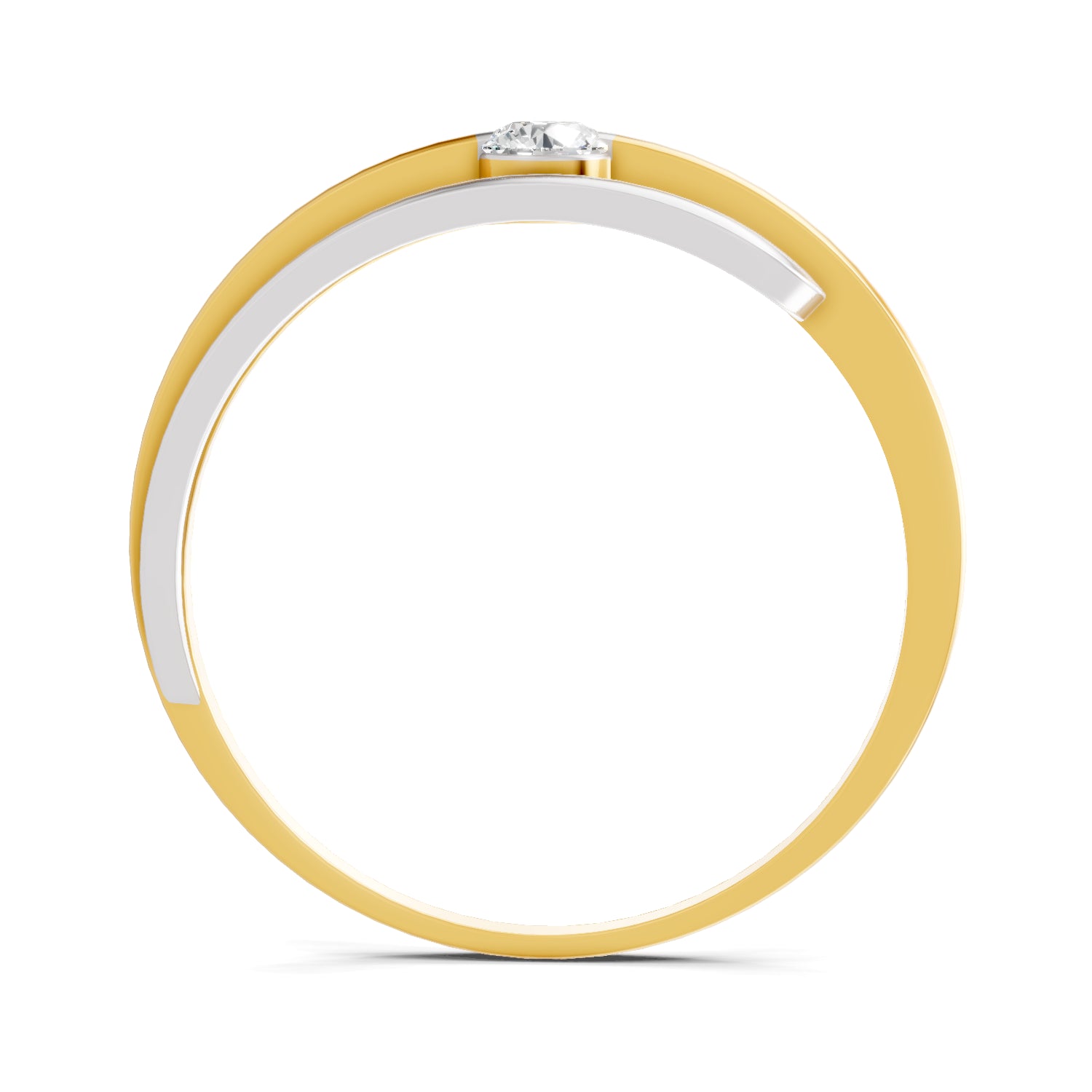 0.2 Carat  | 925 Sterling Silver Gold Plated Solitaire Ring