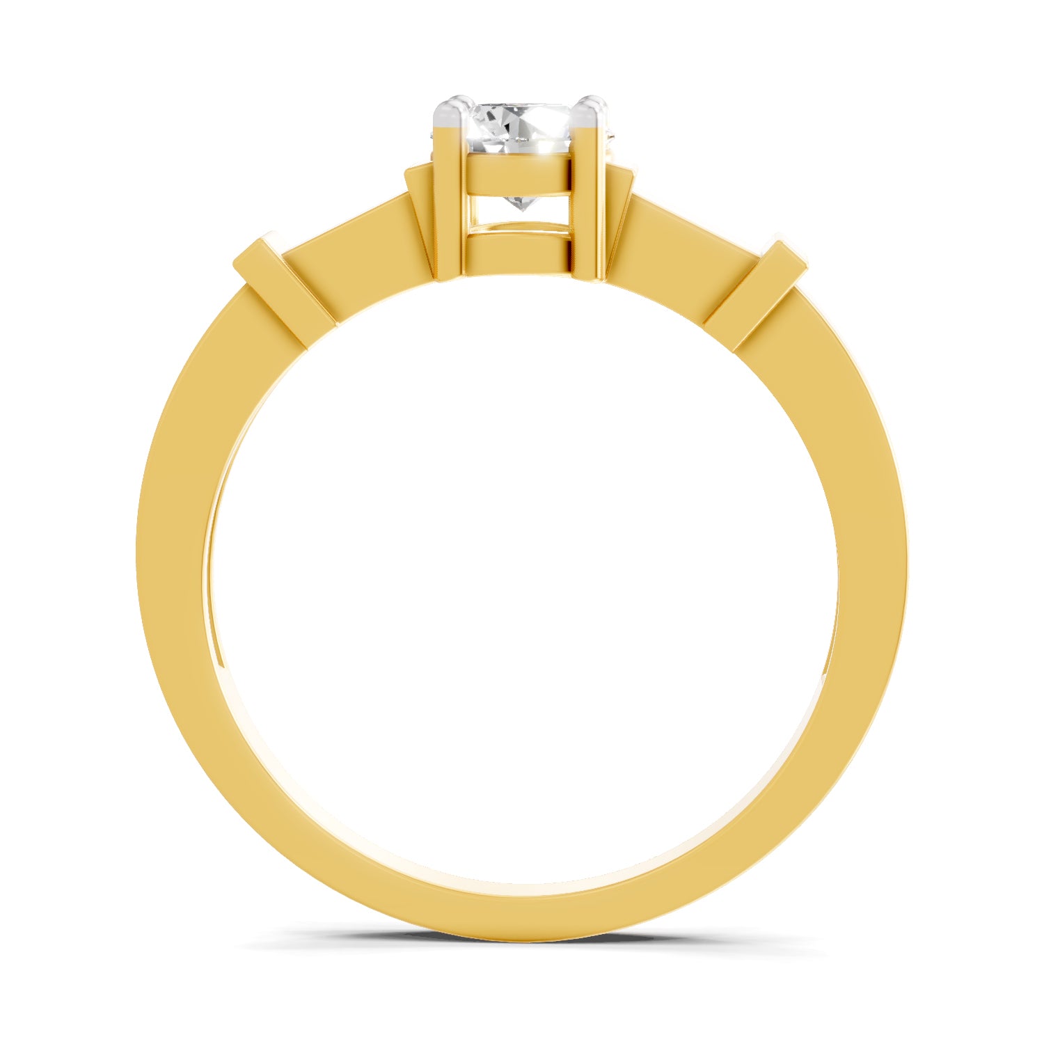 0.5 Carat  | 925 Sterling Silver Gold Plated 4 Prong Solitaire Ring