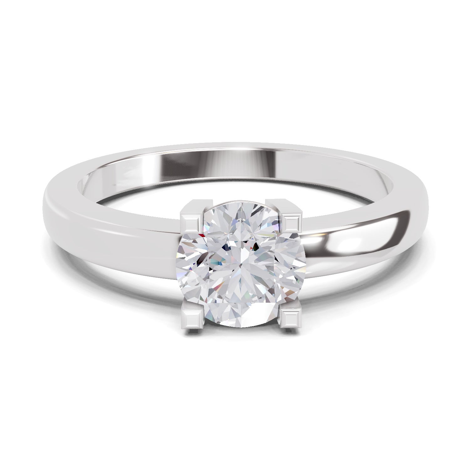 0.75 Carat Solitaire Diamond Engagement Ring | 14K White Gold