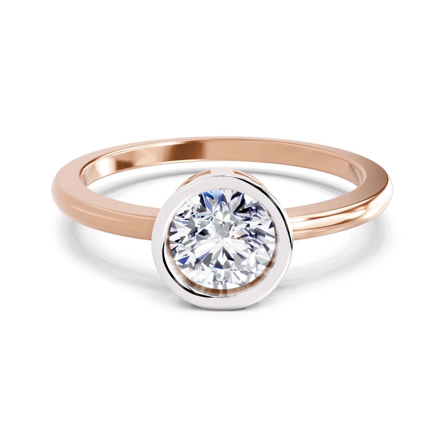 Bezel Solitaire Lab Grown Diamonds 0.15 Ct 14Kt Yellow Gold