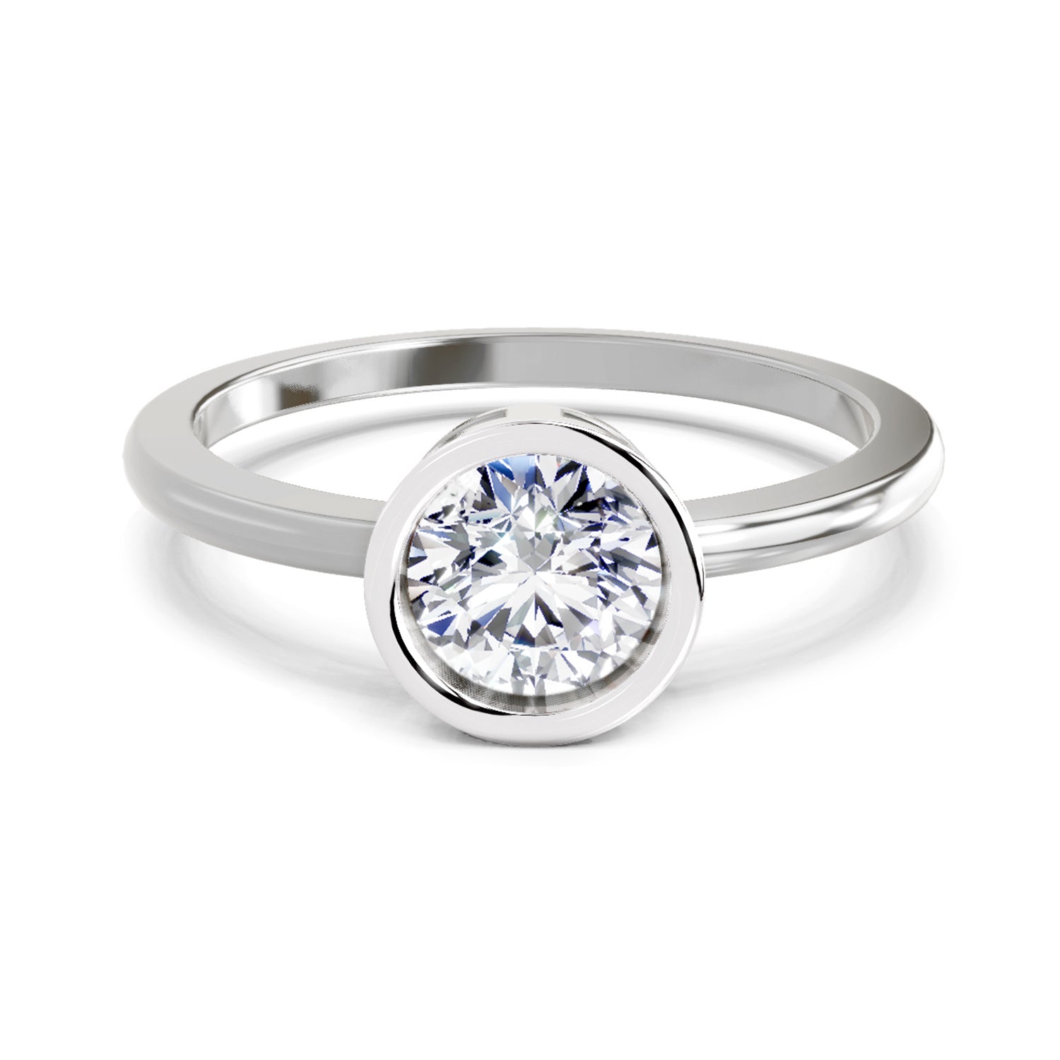 Bezel Solitaire Lab Grown Diamonds 0.15 Ct 14Kt Yellow Gold