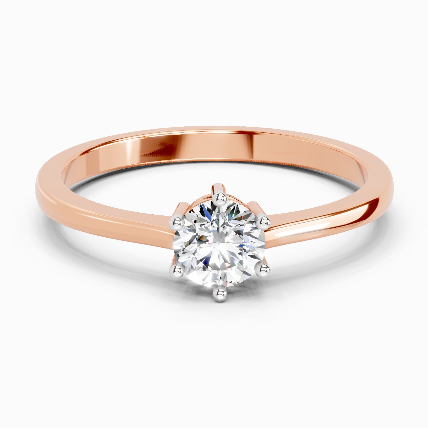 0.5 Ct Round Solitaire Ring | 14K Yellow Gold