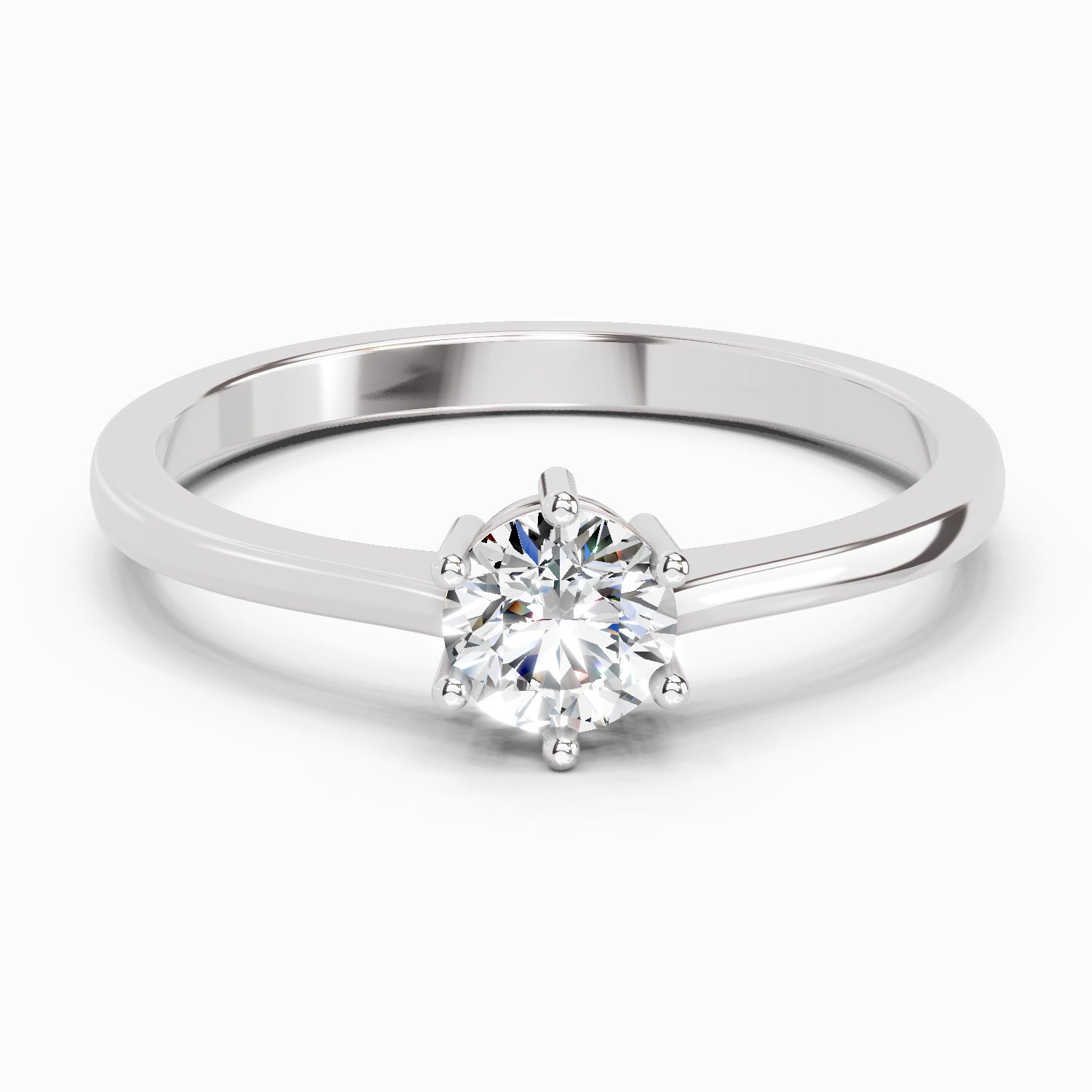 0.5 Ct Round Solitaire Ring | 14K Yellow Gold