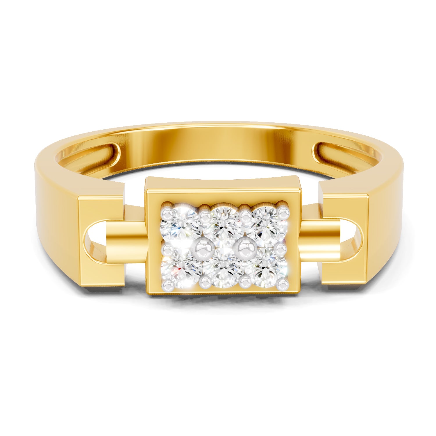 0.23 Carat  | 925 Sterling Silver Gold Plated Fashion Ring
