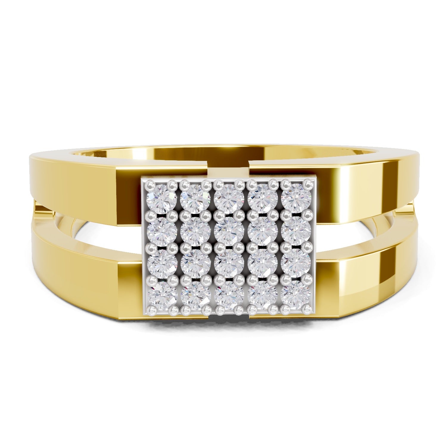 0.5 Carat  | 925 Sterling Silver Gold Plated Fashion Ring