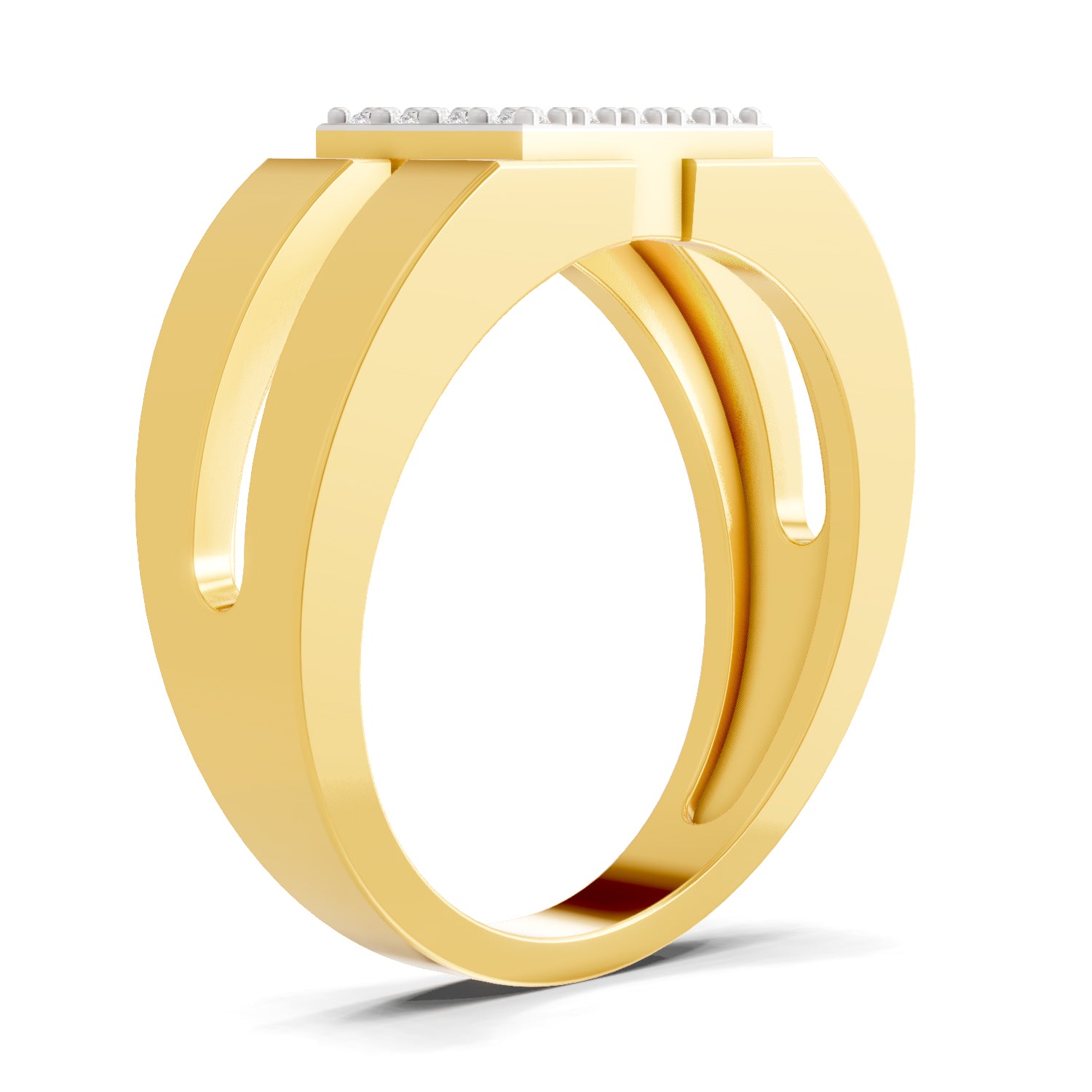 0.5 Carat  | 925 Sterling Silver Gold Plated Fashion Ring