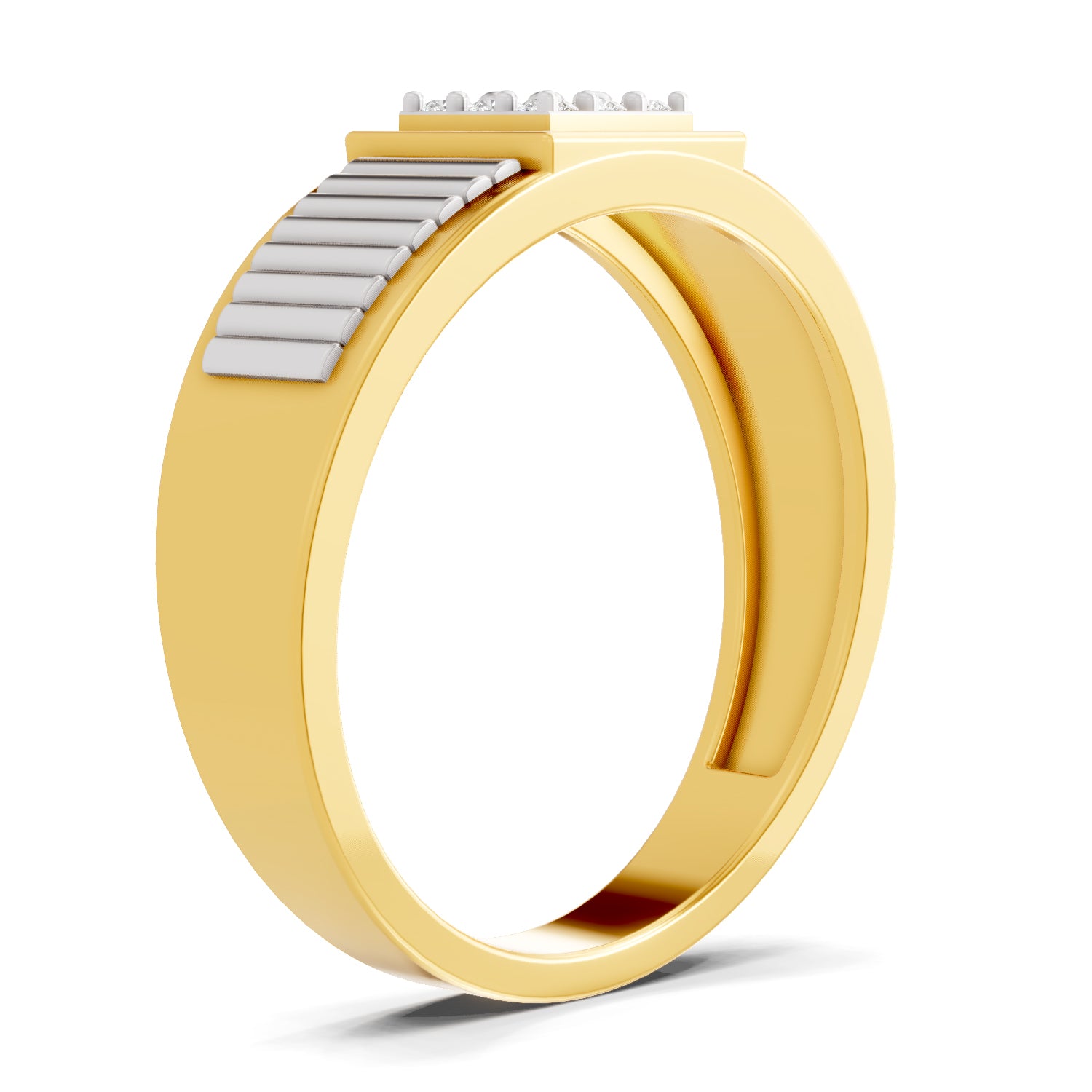 0.14 Carat  | 925 Sterling Silver Gold Plated Cluster Ring