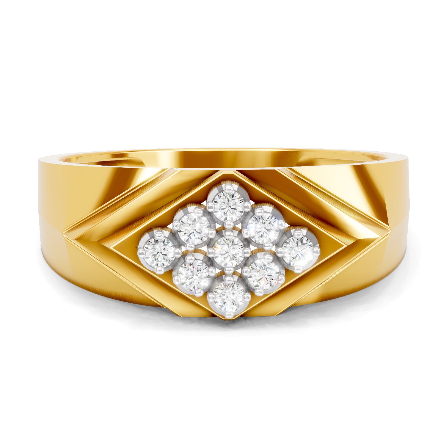 0.2 Carat  | 925 Sterling Silver Gold Plated Fashion Ring