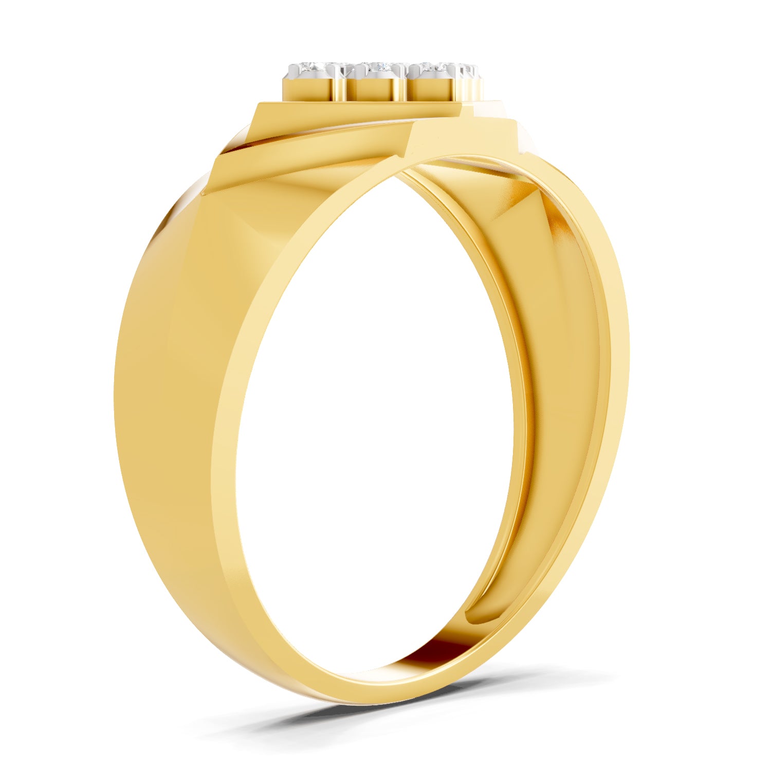 0.2 Carat  | 925 Sterling Silver Gold Plated Fashion Ring