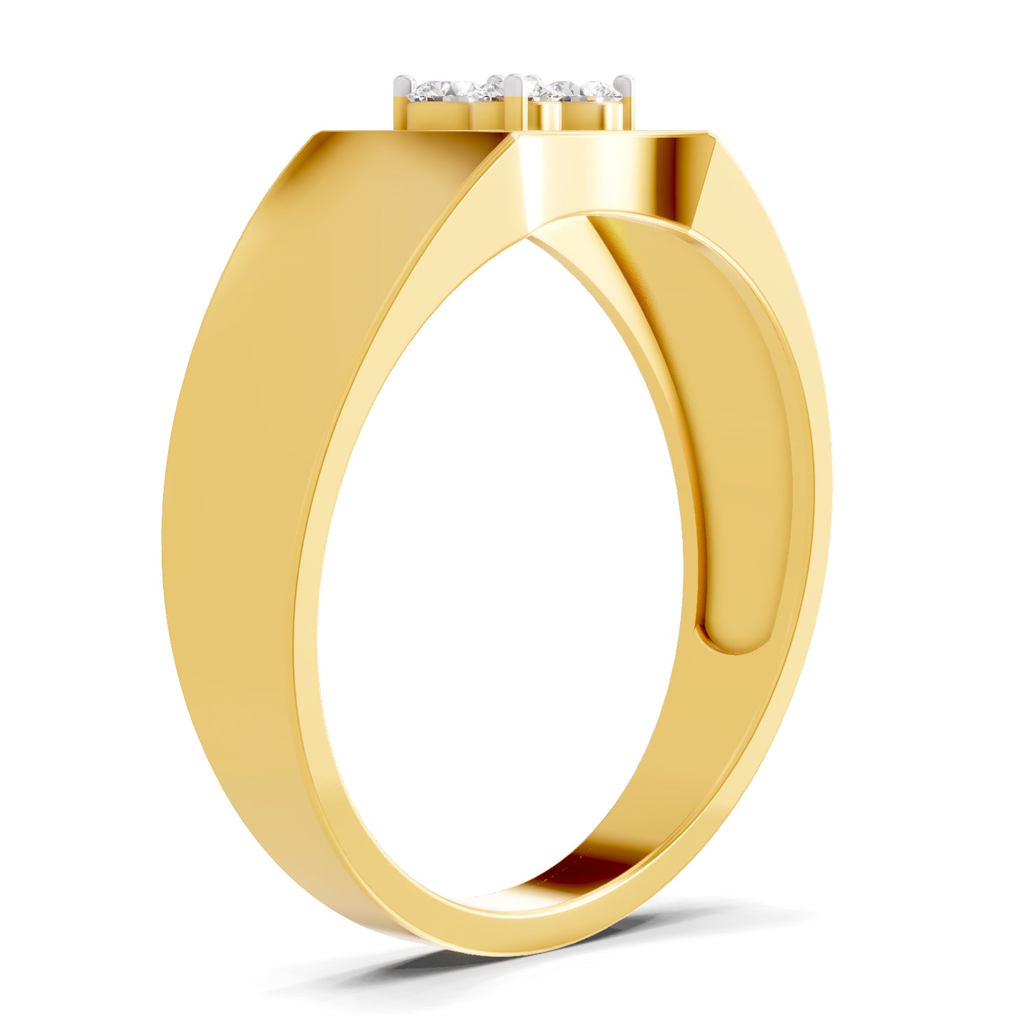 0.14 Carat  | 925 Sterling Silver Gold Plated Fashion Ring