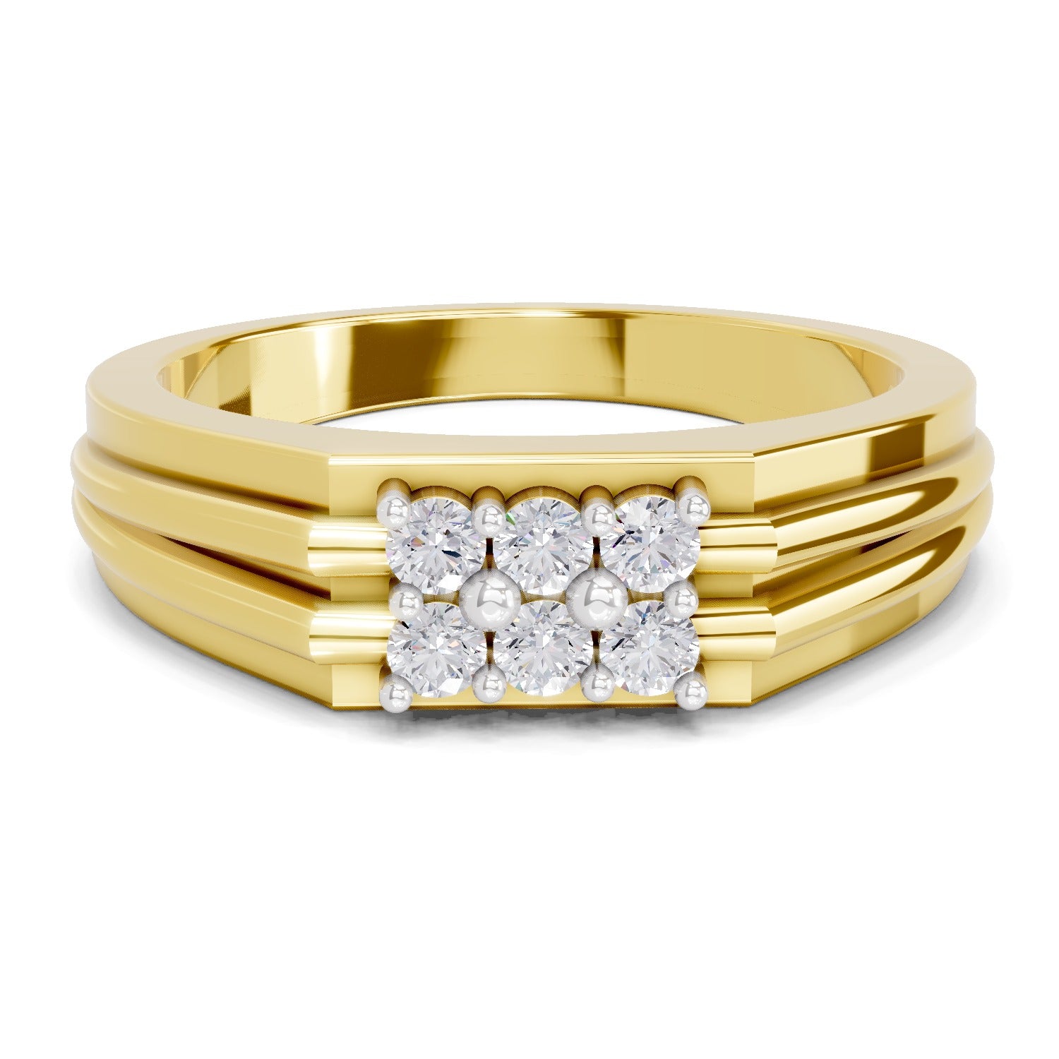 0.32 Carat  | 925 Sterling Silver Gold Plated Fashion Ring