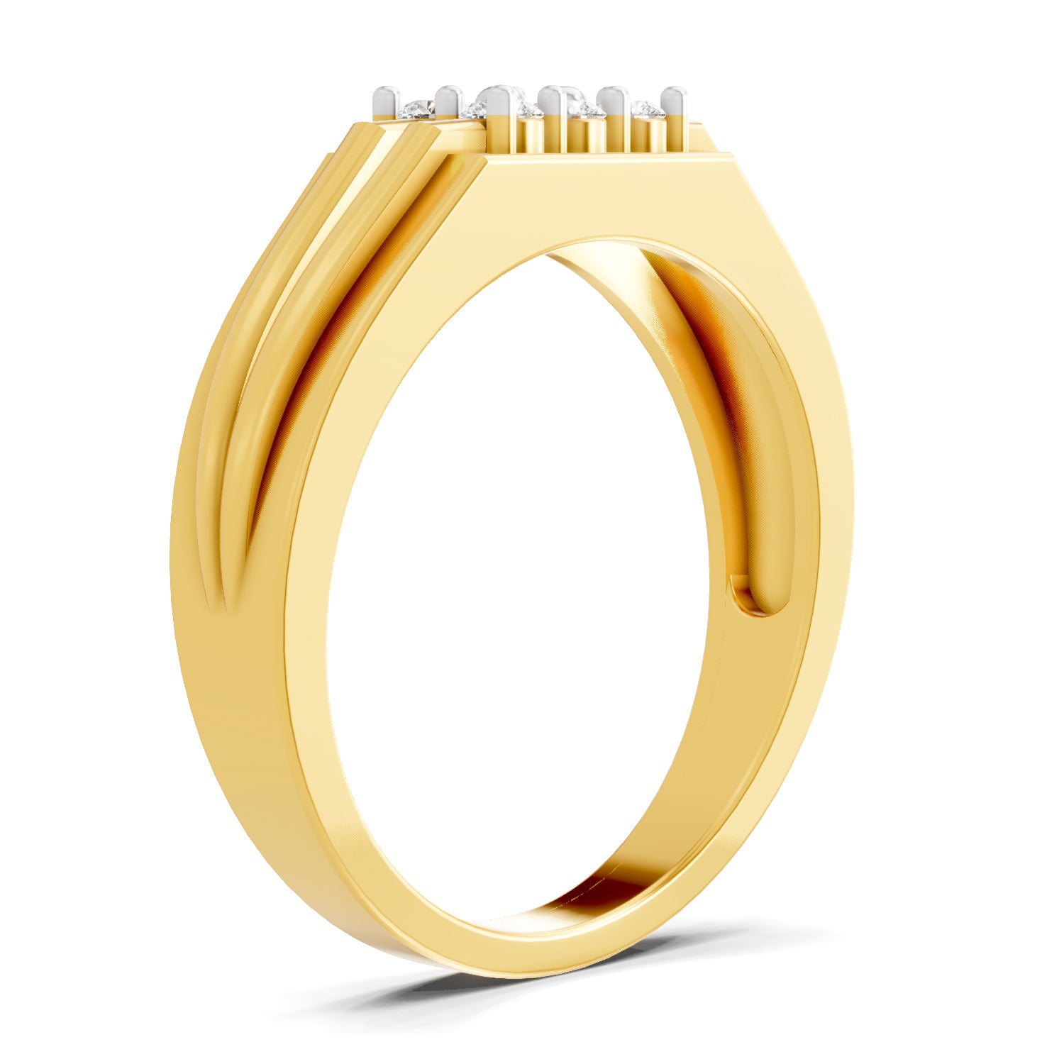 0.32 Carat  | 925 Sterling Silver Gold Plated Fashion Ring
