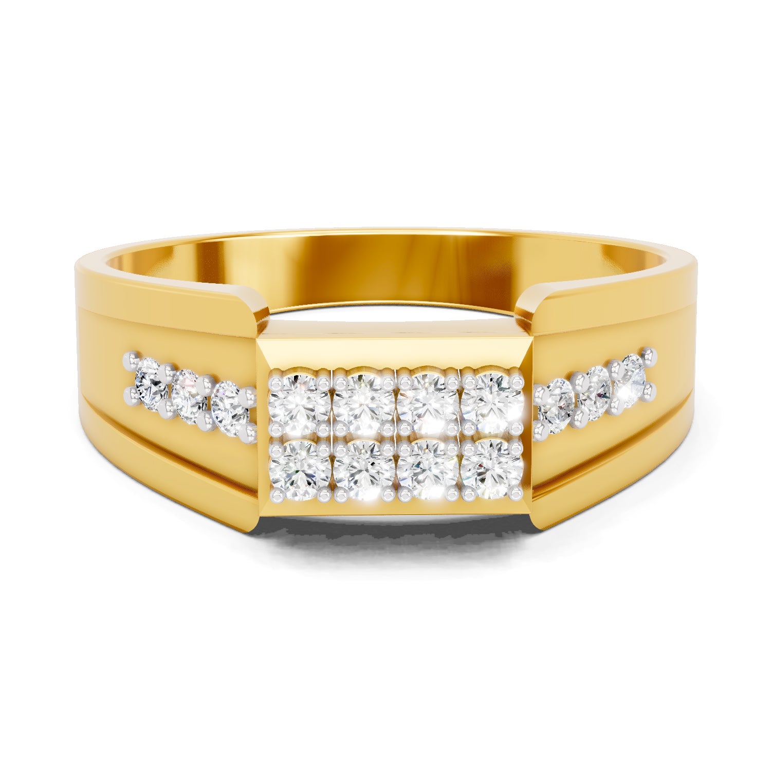 0.35 Carat  | 925 Sterling Silver Gold Plated Fashion Ring