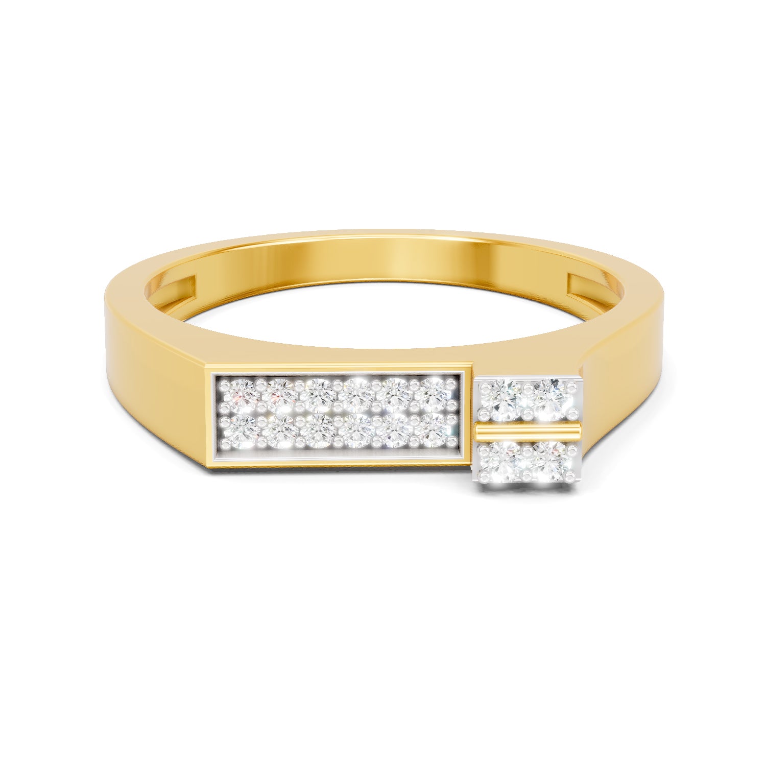 0.16 Carat  | 925 Sterling Silver Gold Plated Fashion Ring