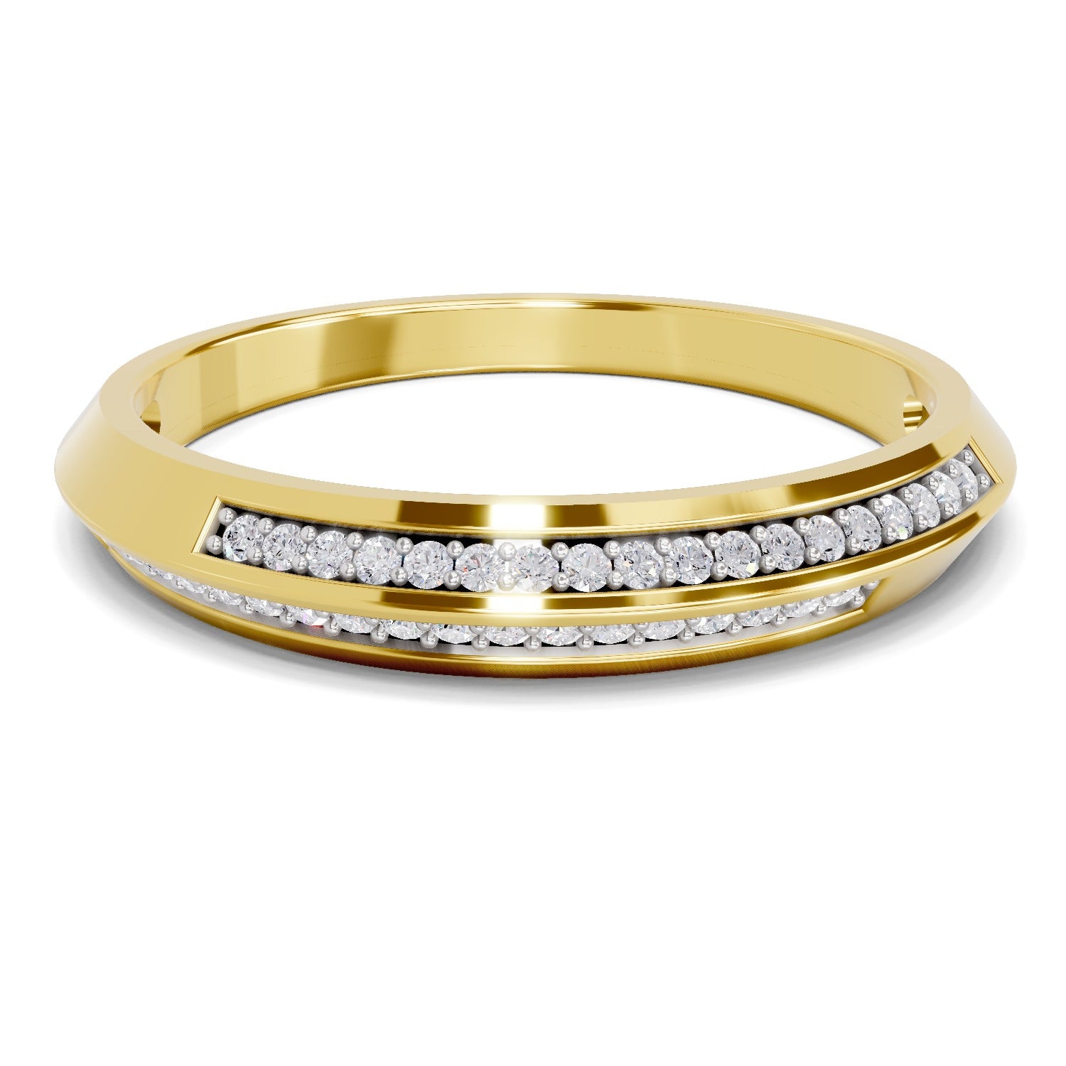 0.18 Carat  | 925 Sterling Silver Gold Plated Band Ring