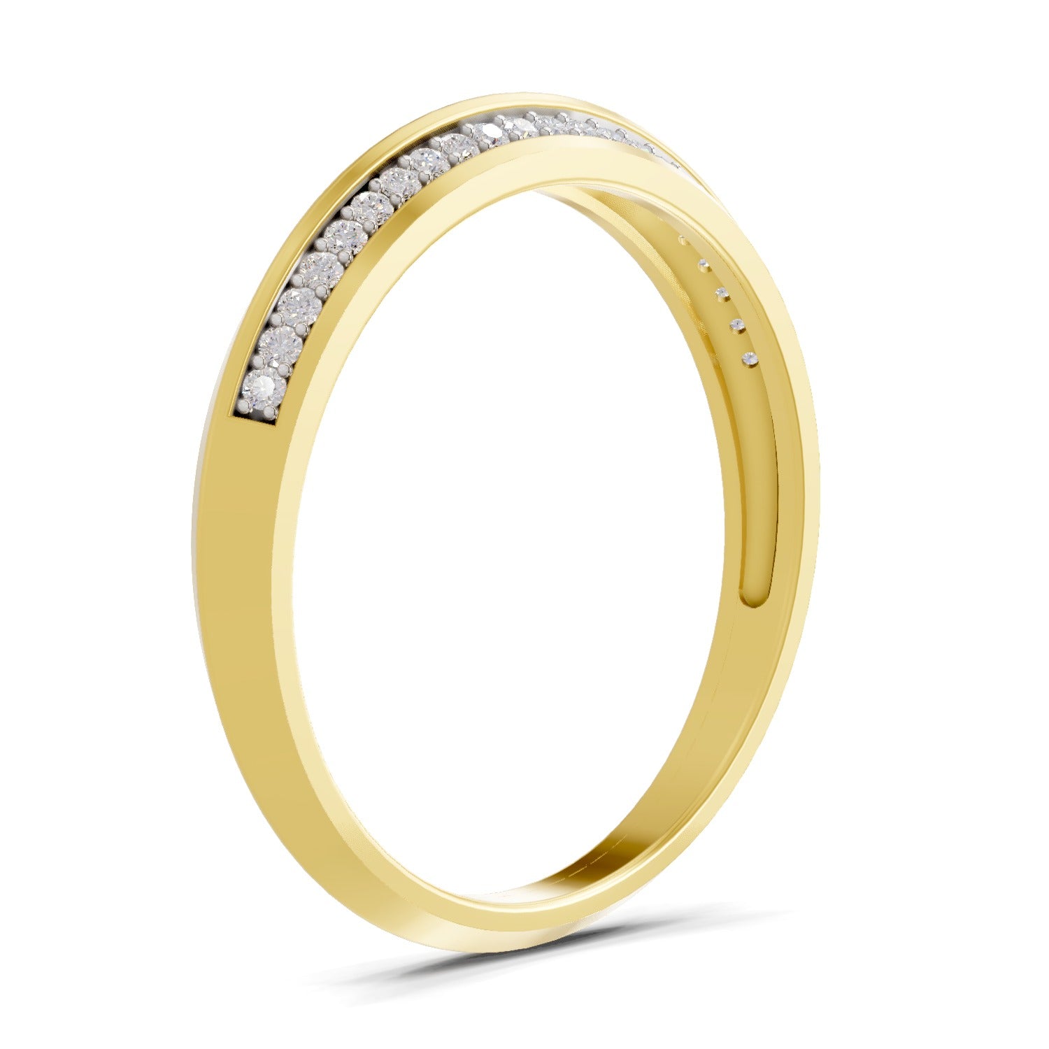 0.18 Carat  | 925 Sterling Silver Gold Plated Band Ring