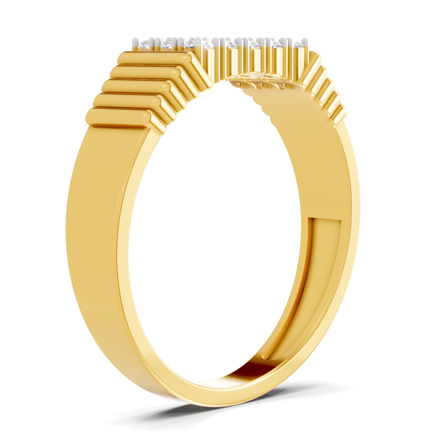 0.38 Carat  | 925 Sterling Silver Gold Plated Fashion Ring