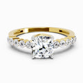 0.58 Ct Cushion Engagement Ring | 14K Yellow Gold